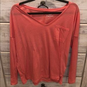 Pink long sleeve v neck